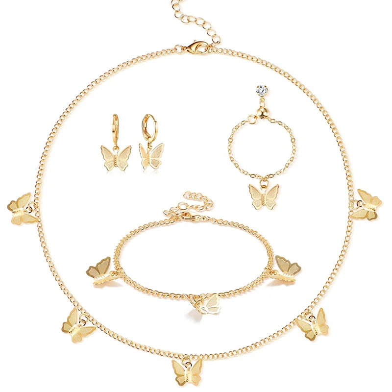 Ожерелье-чокер с подвеской-бабочкой женское винтажная цепочка до ключиц