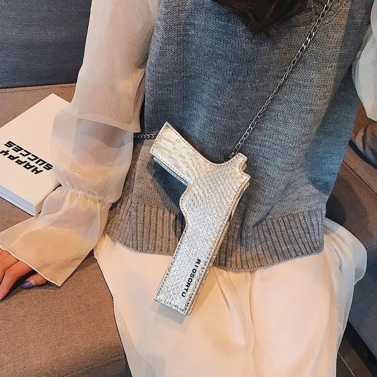 Повседневный клатч из искусственной кожи в стиле пистолета сумка-мессенджер