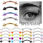 5 шт.лот кольцо для бровей изогнутая штанга из хирургической стали серьги для пирсинга банана губ Snug Daith Helix серьги для хряща козелка ювелирные изделия