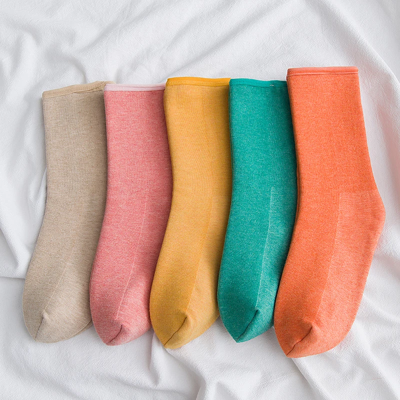 Женские хлопковые милые плюшевые теплые утолщенные домашние носки для сна
