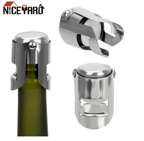 

1pc Champagne Wine Bottle Stopper Stainless Steel Champagne Stopper Bottle Stopper Button Anti-Skid Leak Red Wine Stopper