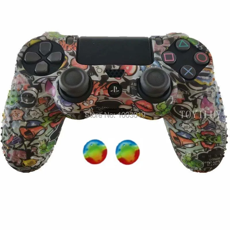 Противоскользящий силиконовый резиновый чехол для sony playstation 4 PS4 Pro тонкий контроллер с 2 джойстиками