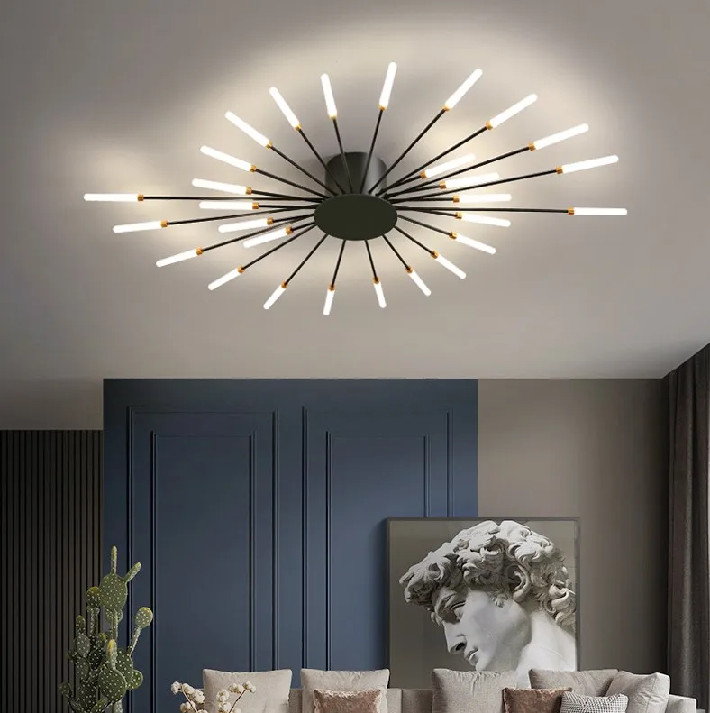 

Светодиодная потолочная люстра для столовой, гостиной, спальни, украшение для дома, подвесные светильники золотого или черного цвета, совре...