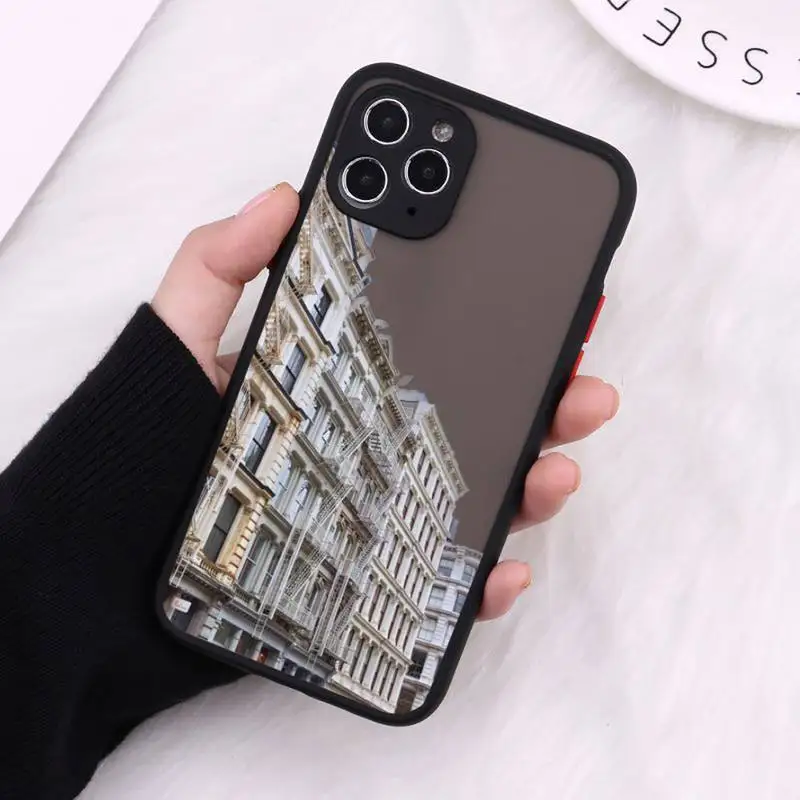 

new york city street Phone Cases Matte Transparent for iPhone 7 8 11 12 s mini pro X XS XR MAX Plus cover funda