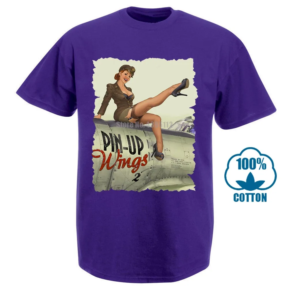 Фиолетовый Pin Up Girl Мужская футболка уличная мода футболка Homme Humour футболка черно-белые футболки топы для мужчин - Цвет: Фиолетовый