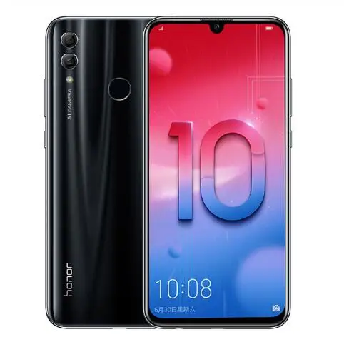 Черный Глобальная версия Honor 10 Lite, 6,21 дюйма, 3 ГБ, 32 ГБ/64 ГБ, смартфон, Android 9,0, четыре ядра, 3 камеры, мобильный телефон, 3400 мАч, отпечаток пальца - Цвет: Черный