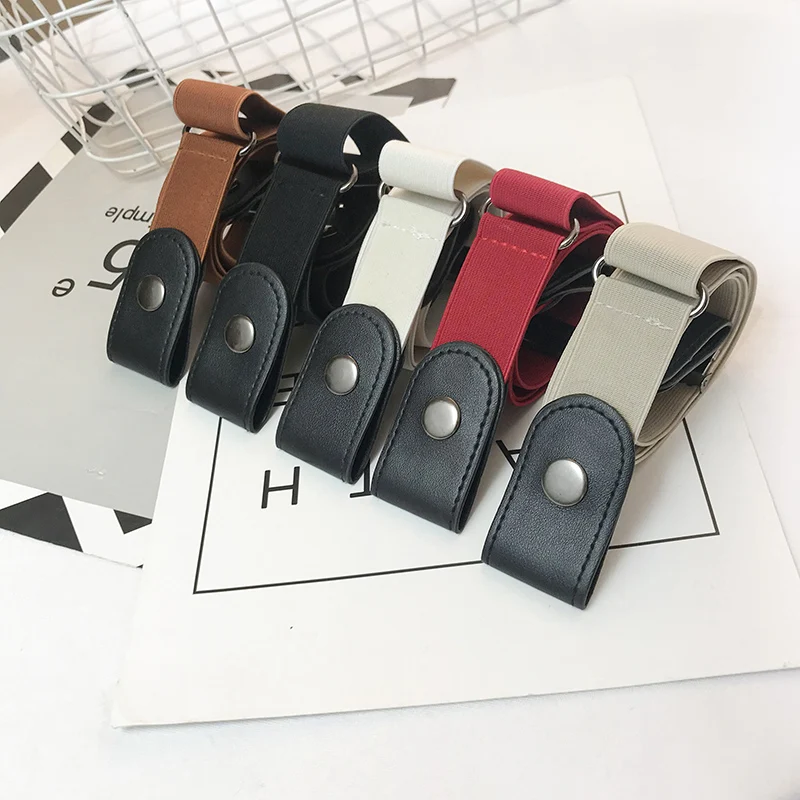 

2021 New elastic waistband ladies no buckle simple and versatile invisible seamless elastic jeans belt 1566