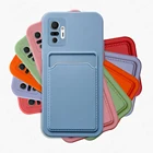 Чехол для телефона из жидкого силикона для Redmi Note 9T 9s 9 10s 10 Pro Max 5G 4G, тонкая задняя крышка, кошелек, держатель для карт, мягкий чехол