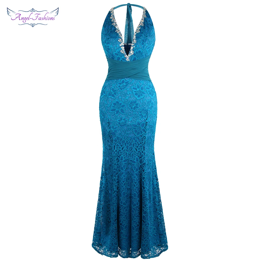 Angel fashions женское элегантное вечернее платье Русалка с v образным вырезом