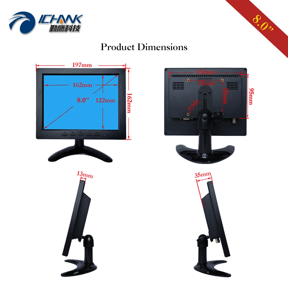 B080JN-ABHUV8 1024x768 IPS BNC HDMI встроенный динамик маленький POS микроскоп монитор USB U-диск HD жк-дисплей рекламный экран (art.: 7a3715f06) - 7a3715f06