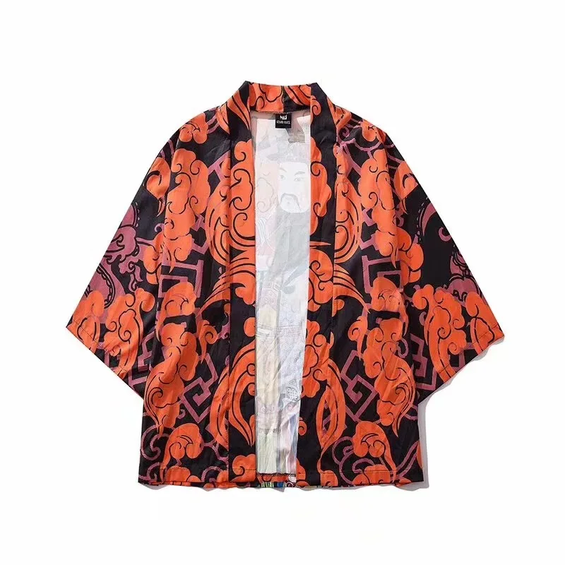 Самурайский кран японское кимоно Haori мужской женский кардиган китайский дракон Традиционная японская одежда азиатская одежда