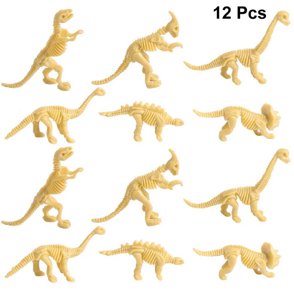 

12 Pcs/2 Sets PVC Simulation Skeleton Model Educational Collection for Kids Children (Beige)