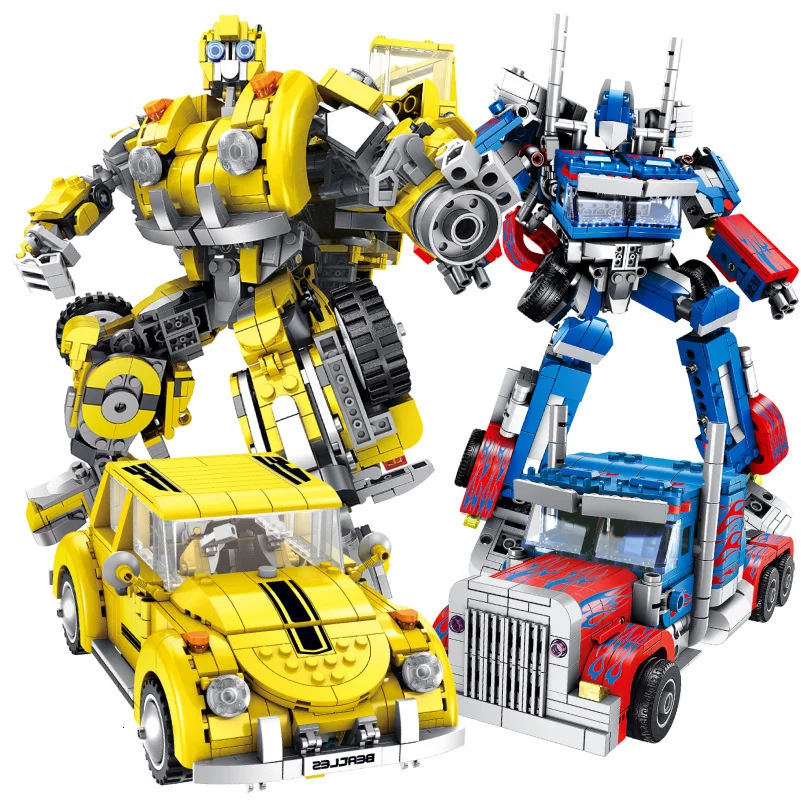 

Совместимые игрушки-трансформеры Hornet Optimus Mecha, наборы роботов, Премиум строительные блоки, модель, детские игрушки, городской грузовик, маши...