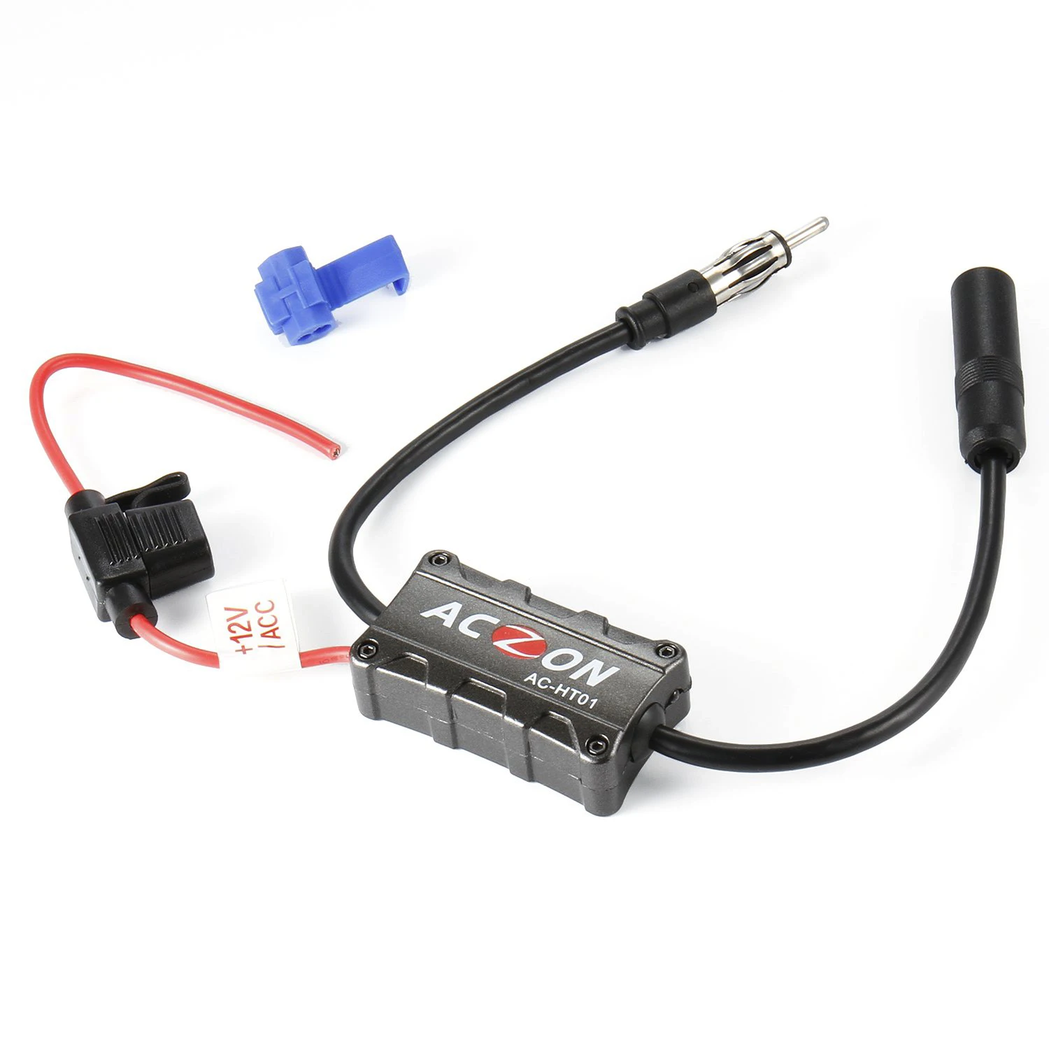 

Auto Car Radio Vehicles DC 12V FM Antenna Signal Amplifier Booster For Both AM And FM Radio Stations 48-860 MHZ