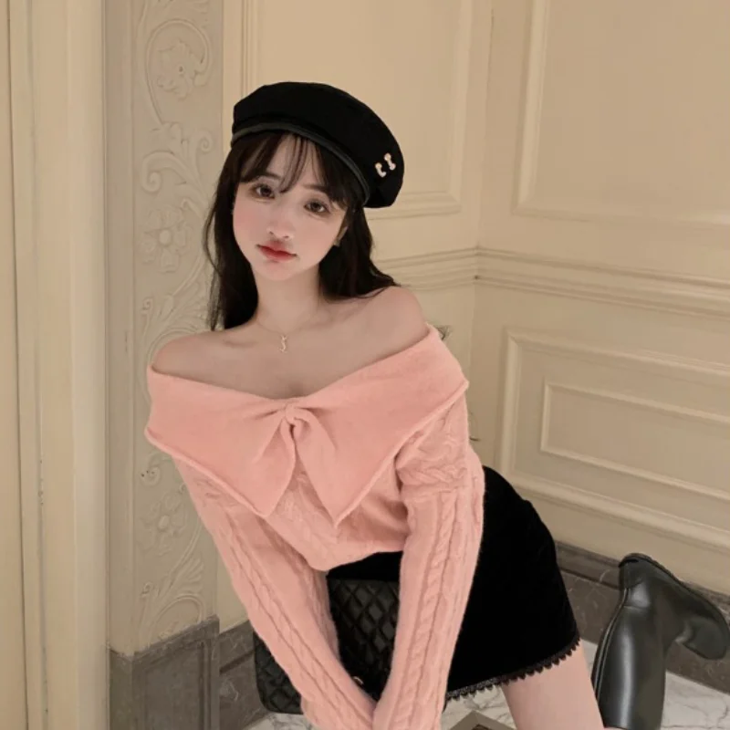 

Pure and Pure Fashion Sweaters All-match Pullovers 2021 New Korean Clothes Spring/Autumn Women's Clothing Sailor Collar Trend