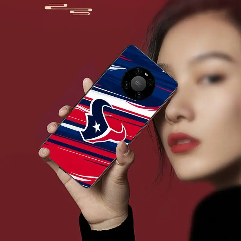 

Houston Texans Black TPU Phone Case For Huawei P20 30 40 Pro Mate 20x 30 40 Pro Nova6 7 Honor 9X 10