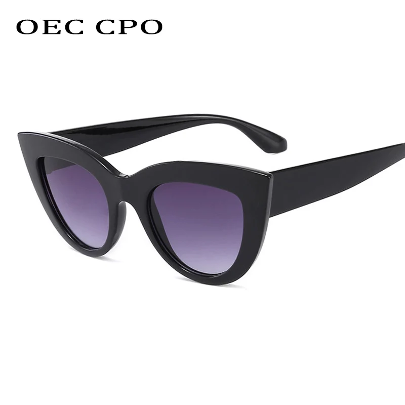 

OEC CPO Women Cat Eye Sunglasses Vintage Brand Designer Acetate Sun Glasses Women Gradient Shades Oculos UV400 O582