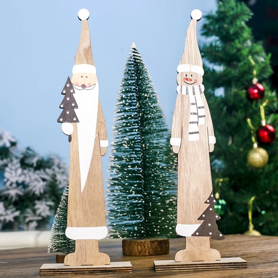 1 комплект мульти DIY креативные деревянные поделки РОЖДЕСТВЕНСКИЕ Санта/олень деревянные украшения для домашнего стола украшения для рождественской вечеринки