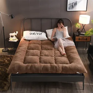 10cm thick thick lamb wool filled mattress Non-slip fixed Single and double Can be customized tatami Keep Warm Bedroom Sleep Mat