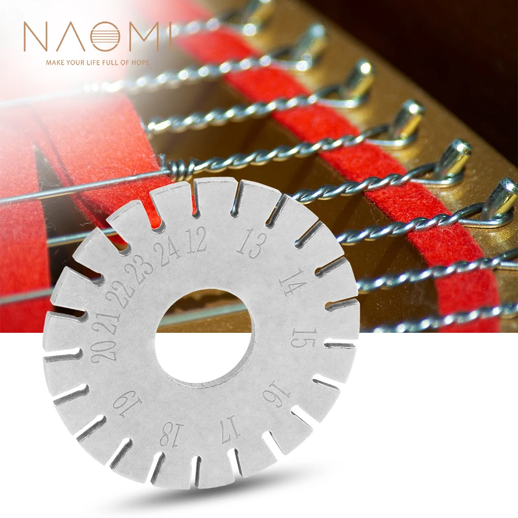 

NAOMI Piano Wire Gauge String Gauge Piano String Ruler Piano Tuner Music Wire String Gauge Measurer Tuning Tool 12-24 Number