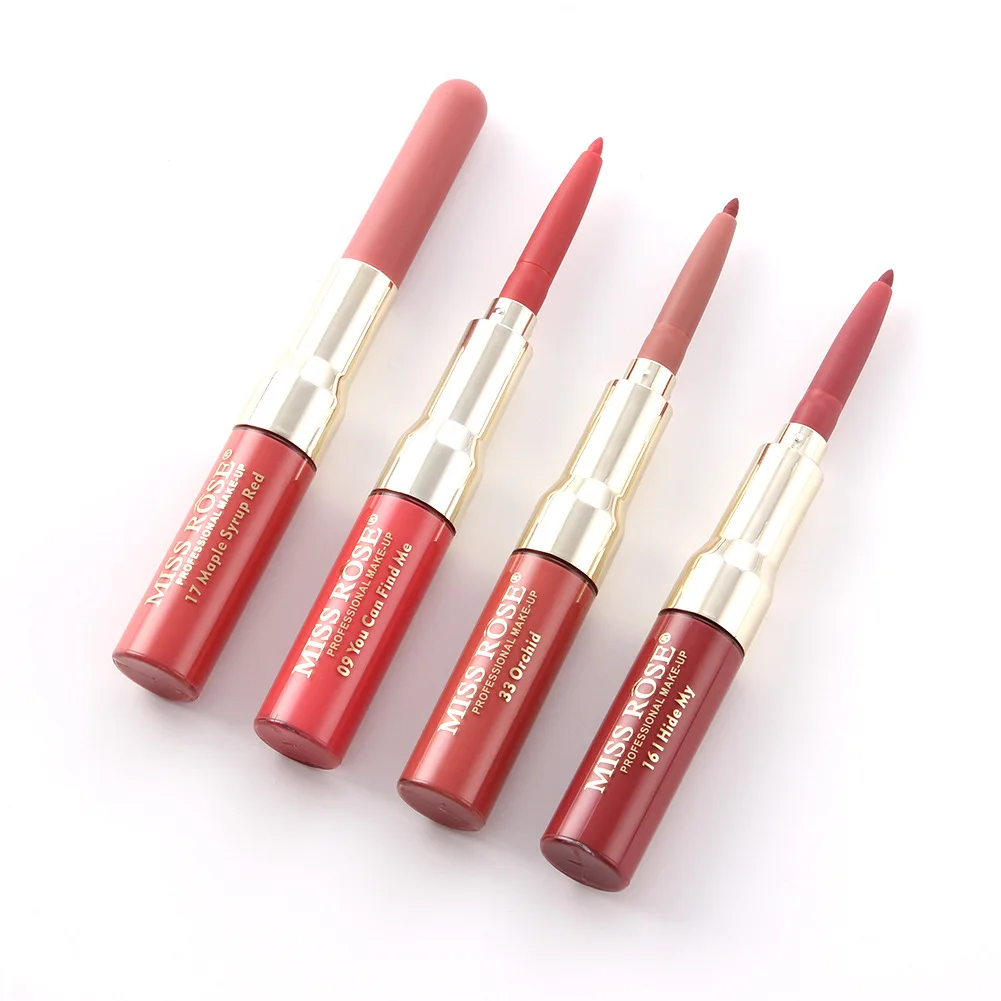 

MISS ROSE double-headed lip gloss lip liner lip gloss vampire, make-up matte waterproof lip glaze