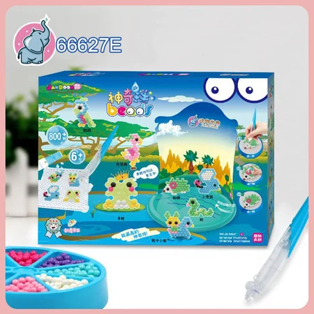 DOLLRYGA 66627 DIY Набор водяных бусин ручной работы 5 мм DIY игрушечный бисер головоломка обучающая Аква игрушка для детей Волшебный пополняемый 800 шт - Цвет: 66627E with box