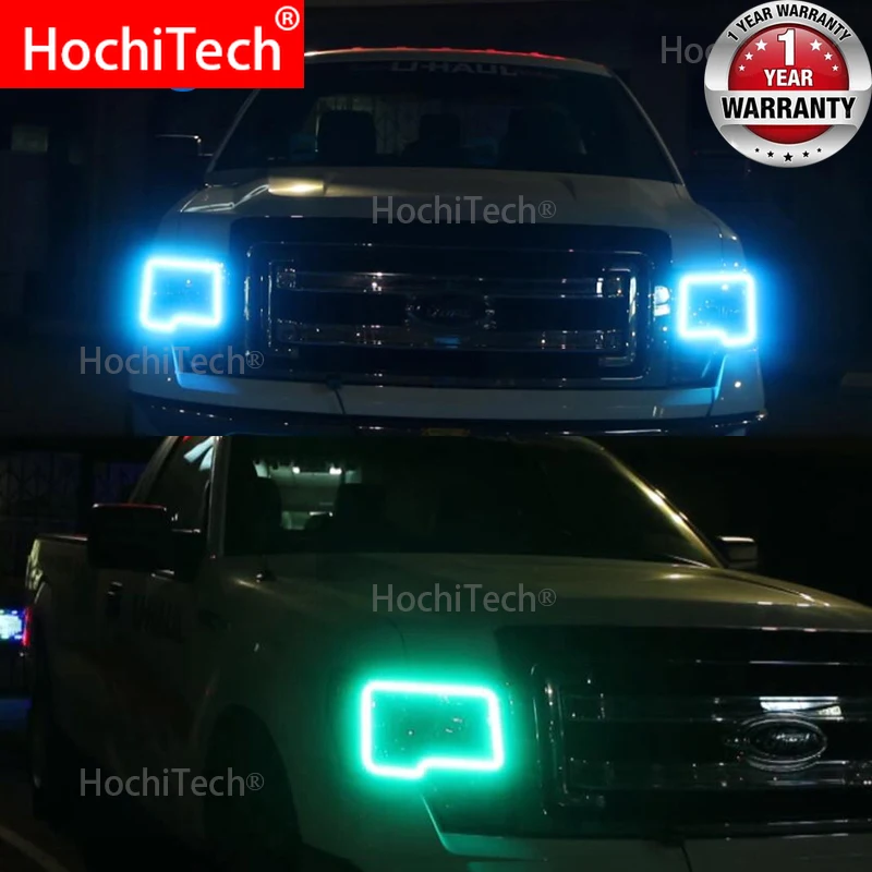 

Авто Halo кольца хлопок огни Светодиодный Ангельские Глазки RGB автомобильный Стайлинг для Ford F-150 F150 2009-2014 RGB светодиодный Ангельские глазки гало кольца комплект