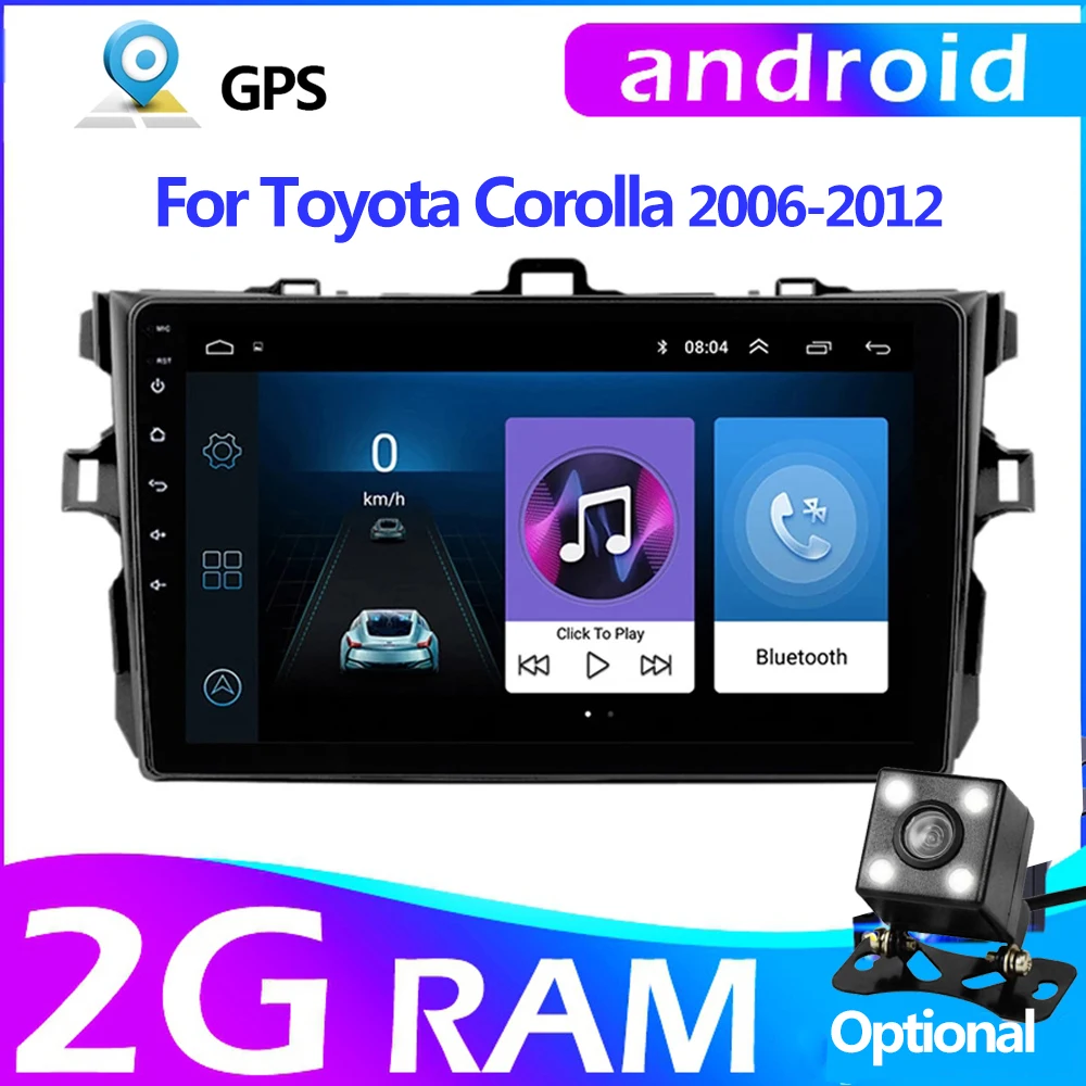 

Автомагнитола 2DIN на Android 9,1, мультимедийный плеер для Toyota Corolla E140/150, 2007, 2008, 2009, 2010, 2011, 2012, 2013, 2 ГБ + 32 ГБ, Gps-навигатор