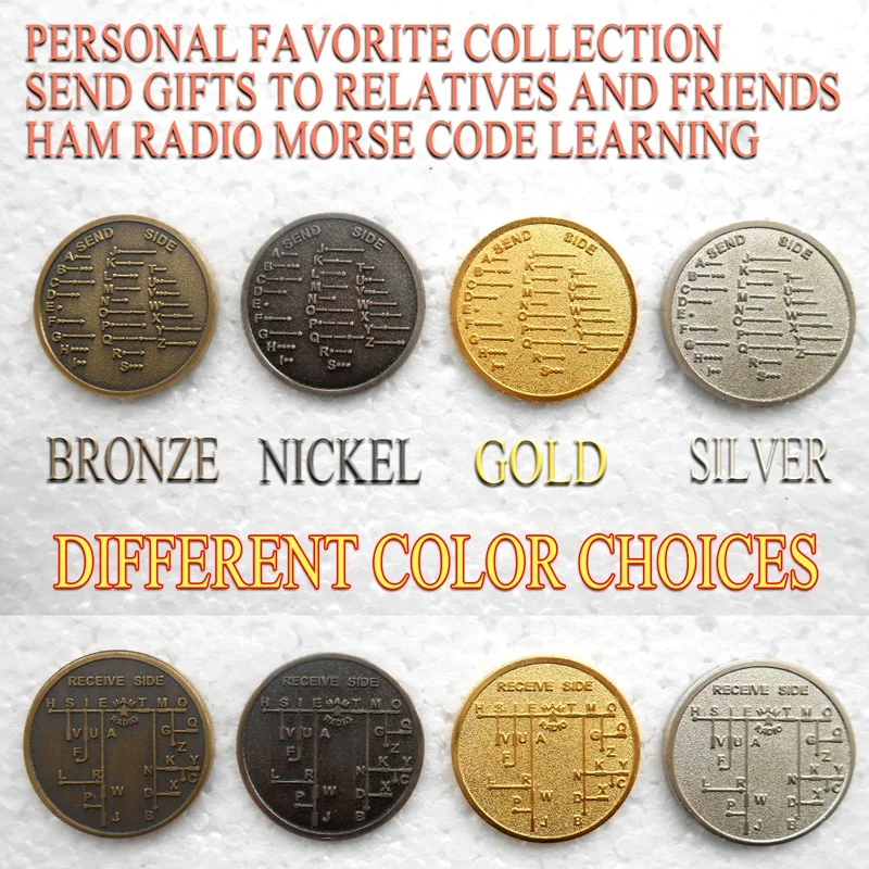 Cw Morse Code Decoder Chart Medal Commemorative Metal Coin Gift Paleo Nickel | Дом и сад
