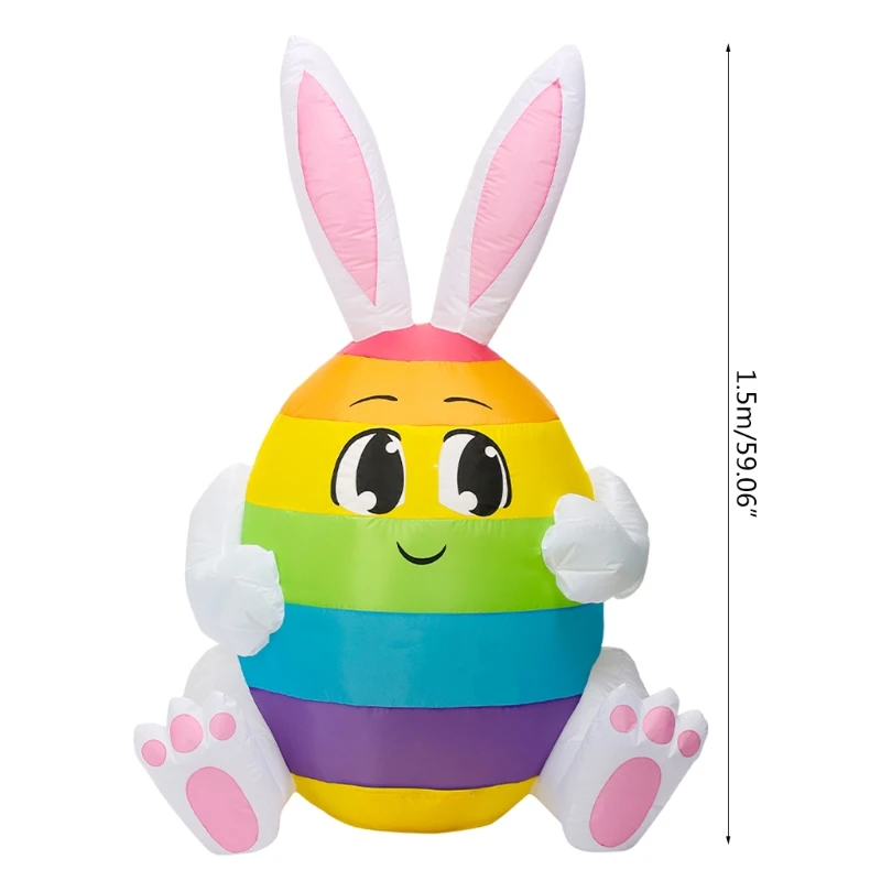 

1.5m Inflatable Easter Bunny Eggs Doll LED Night Light Figure Yard Outdoor Garden Toys Party Ornament Decorations