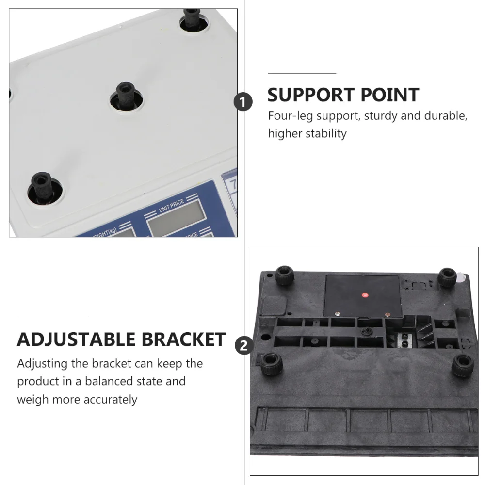 

40kg Stainless Steel Electronic Kitchen Scales Digital Commercial Shop Scales Weigh Food Ingredients and Liquid (Plug)