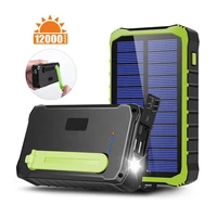 good price solar hand crank power bank solar manual charger with led light