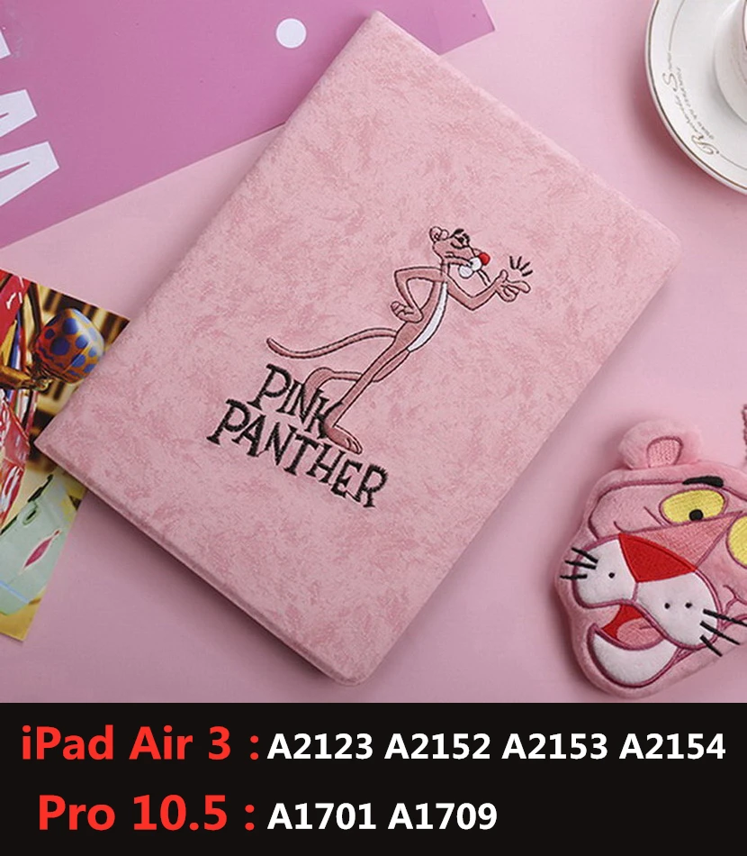leopard Quan 10.5 3D с вышитыми героями мультфильмов чехол для нового ipad 9.7inch '3/2/1'mini123/45/для ipad 234 Pro9.7 Искусственная кожа умного сна - Цвет: leopard Quan 10.5