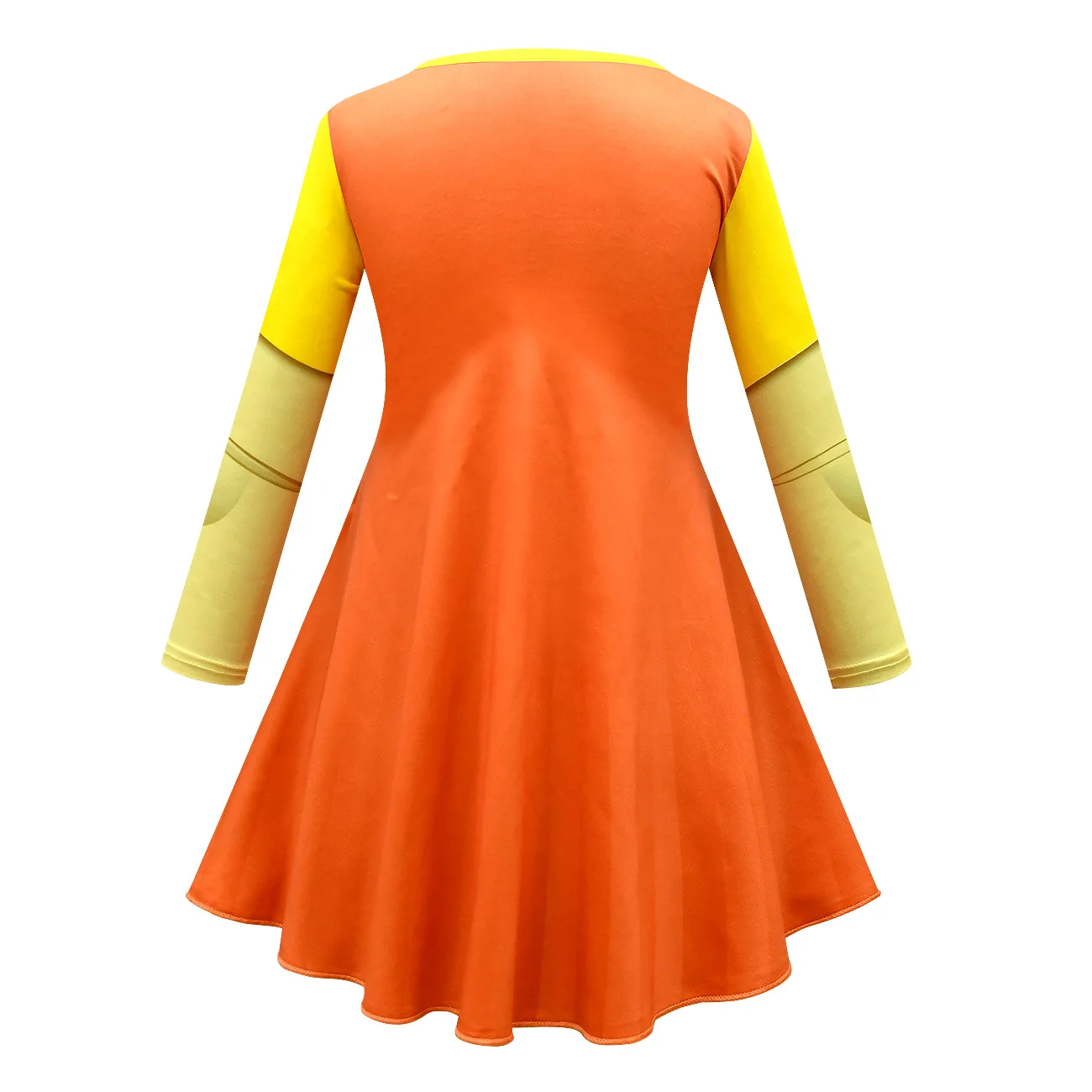 squid game fille 123 soleille Robot Doll Star Cosplay Yellow Girl Dress Halloween Costume For Kids Wooden Man COS Party clothing |