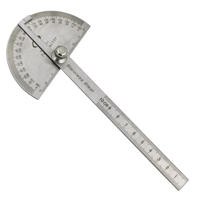

Stainless Steel Protractor Angle Finder Arm Measuring Round Head General Tool Craftsman Rule Ruler Machinist Goniometer Tool