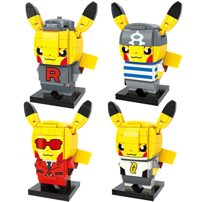 

Anime Pokemon Bekachu summon cute car building blocks Pokemon model set brick classic children's toy gift to share