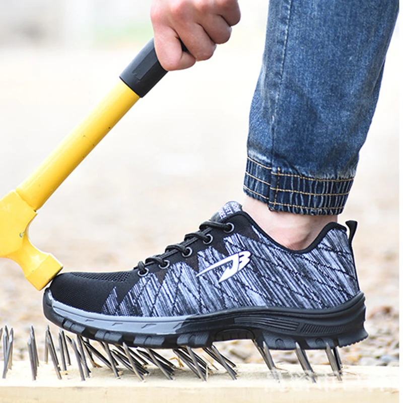 Безопасная Мужская обувь со стальным носком устойчивая к проколу унисекс