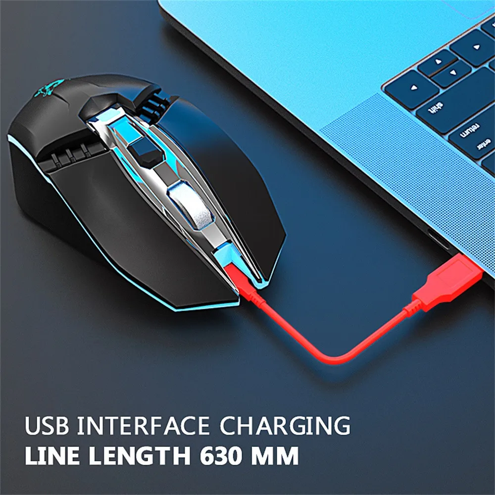 Перезаряжаемые X5 Беспроводной бесшумный светодиодный Подсветка USB оптическая