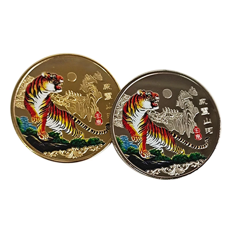 

2022 China New Year Tiger Year Original Commemorative Coin Bimetal Collection China Zodiac Tiger Year Coins Decoration Crafts