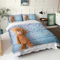 childrens bedding 3d printed big teddy bear pattern comforter bedding sets soft material duvet cover home textiles