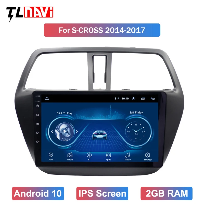 Android 10 9 дюймов автомобильная навигация для 1Suzuki S CROSS 2014 2017 Поддержка Wifi SWC OBD задняя