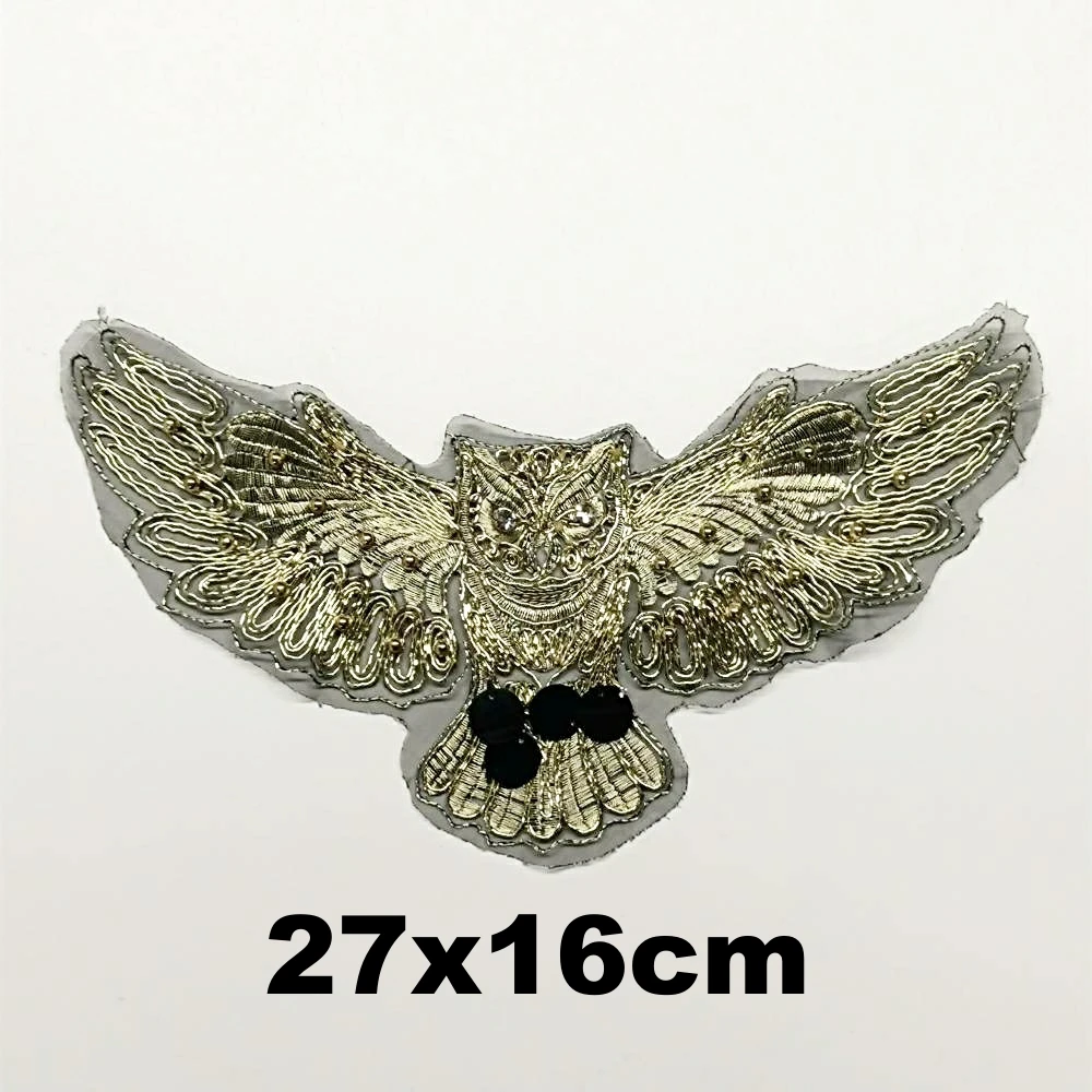 

Garment accessory large embroidery big owl bird animal cartoon patches for clothing PA-3173