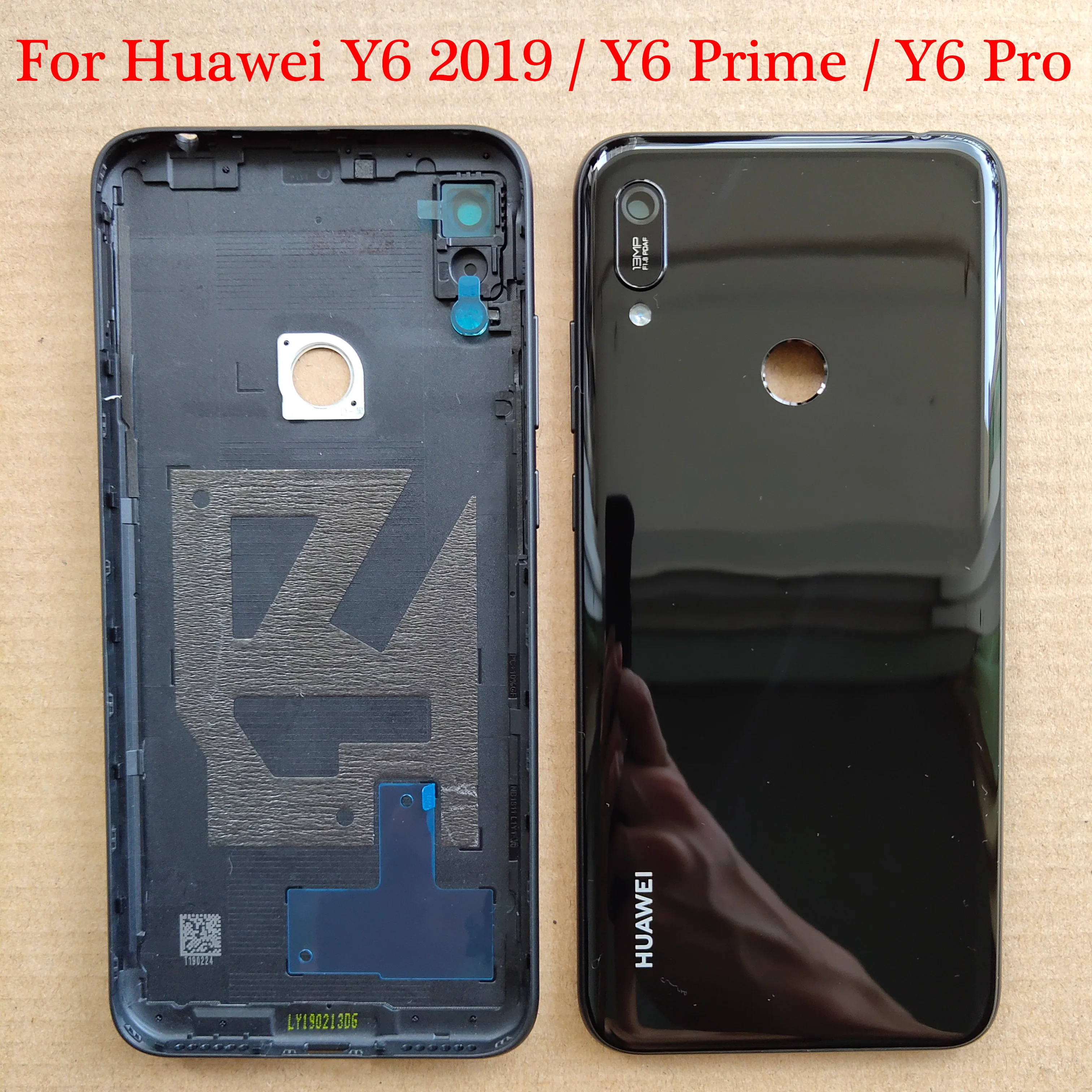6,1 дюйма, новинка, для huawei Y6 /Y6 Prime /Y6 Pro, задняя крышка, крышка для батареи, корпус, чехол, запчасти для заднего стекла