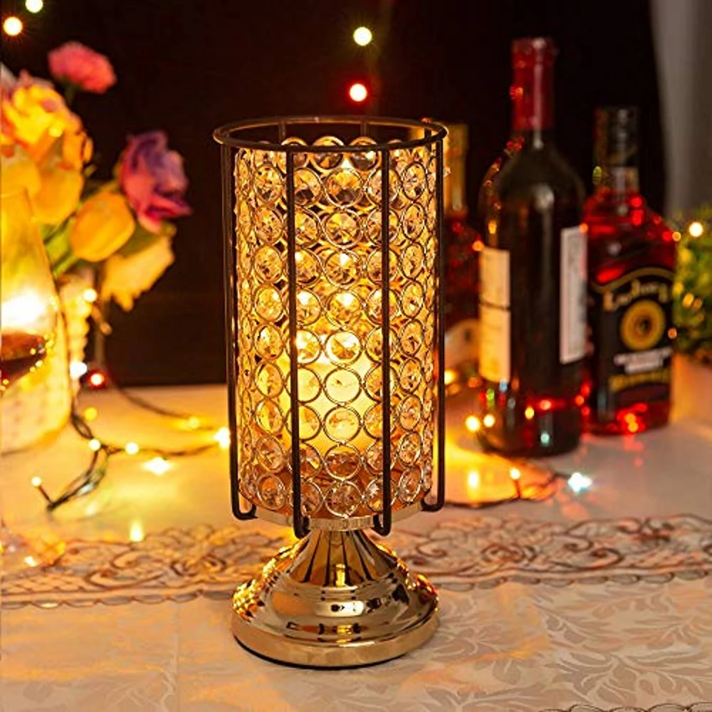 Металлические золотые хрустальные декоративные подсвечники для свадебной