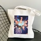 Мультяшные холщовые сумки Bangtan Boys V Jin Jungkook Suga Harajuku, женские сумки через плечо Rm J-hope Rm Ulzang, сумка через плечо с героями мультфильмов