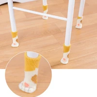 4pcs colorful cartoon table foot socks chair table leg covers furniture floor protectors non slip knitting socks home decor