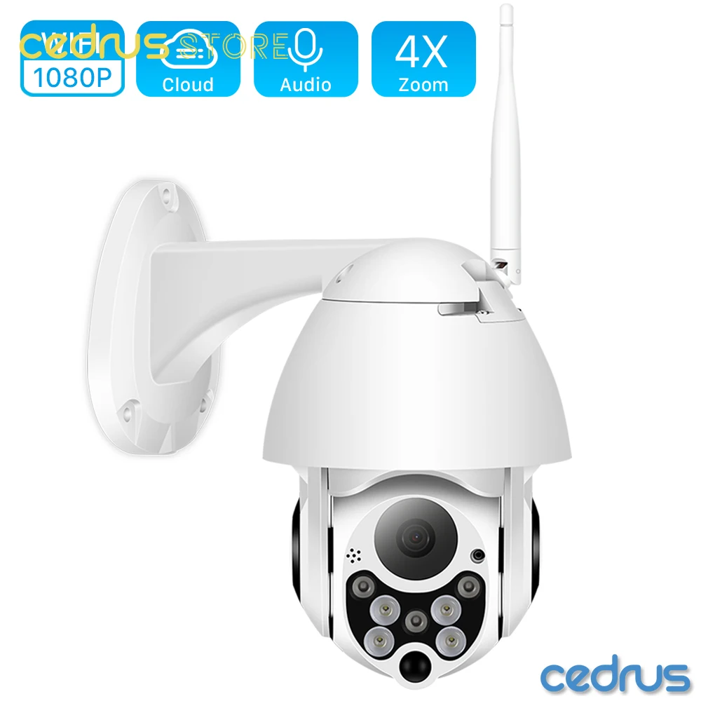 

ANBIUX 1080P PTZ Dome Camera 128GB Card Auto Tracking Wireless Wifi IP Camera 4X Digital Zoom Two Way Audio Speed Dome IP Camera