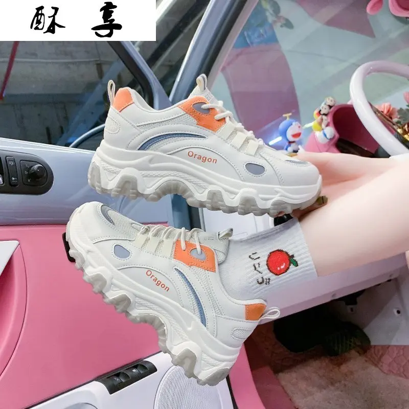 

2021 Spring New Women Casual Shoes Lace-up Comfortable Platform Sneakers Fashion Breathable Mesh Outdoor Women Vulcanized Shoes