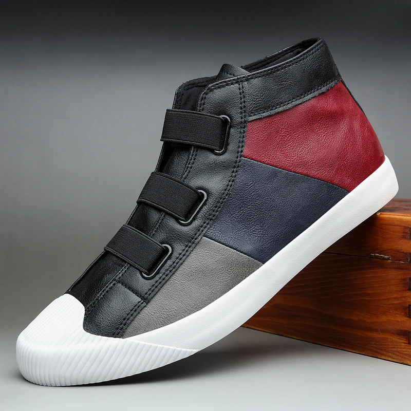 Мужские Ботильоны разных цветов коричневые кожаные ботинки с высоким берцем