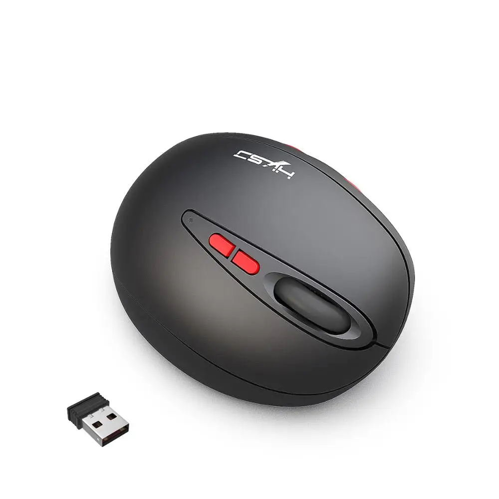 Перезаряжаемая беспроводная мышка эргономичная оптическая 2 4G 1200/1600/2400 dpi свет